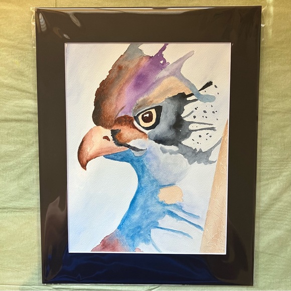 Watercolor Semi Abstract Bird Animal Wall Art, Eagle Painting in Art Kit, 11x14" - Picture 2 of 5